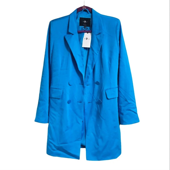 7 For all mankind blue tuxedo long blazer. Size medium NWT - Picture 1 of 10